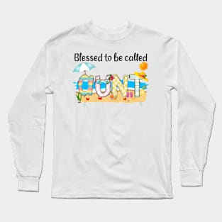 Blessed To Be Called Aunt Summer Beach Happy Mother's Long Sleeve T-Shirt